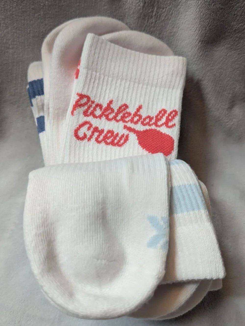 NWT All In Motion Women's Mid Crew 4-Pack Socks Pickleball Themed Sizes 4-10